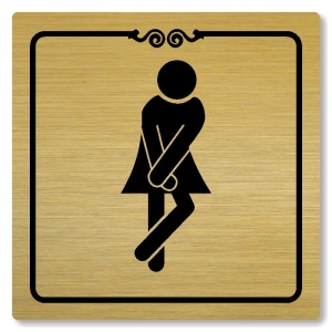 WC ženy, 100x100mm, zlatá, Texas